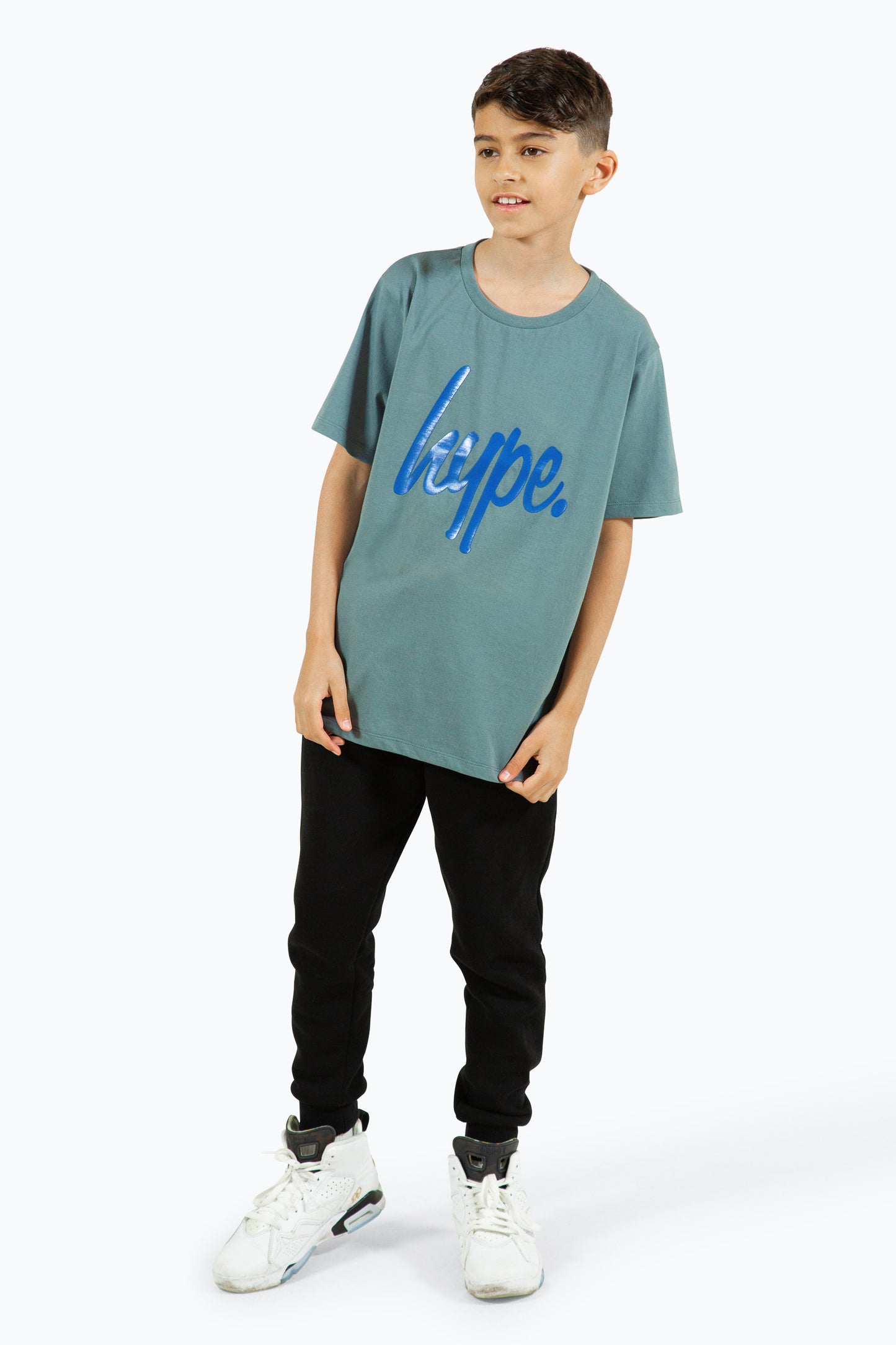 Hype Boys Grey Script T-Shirt