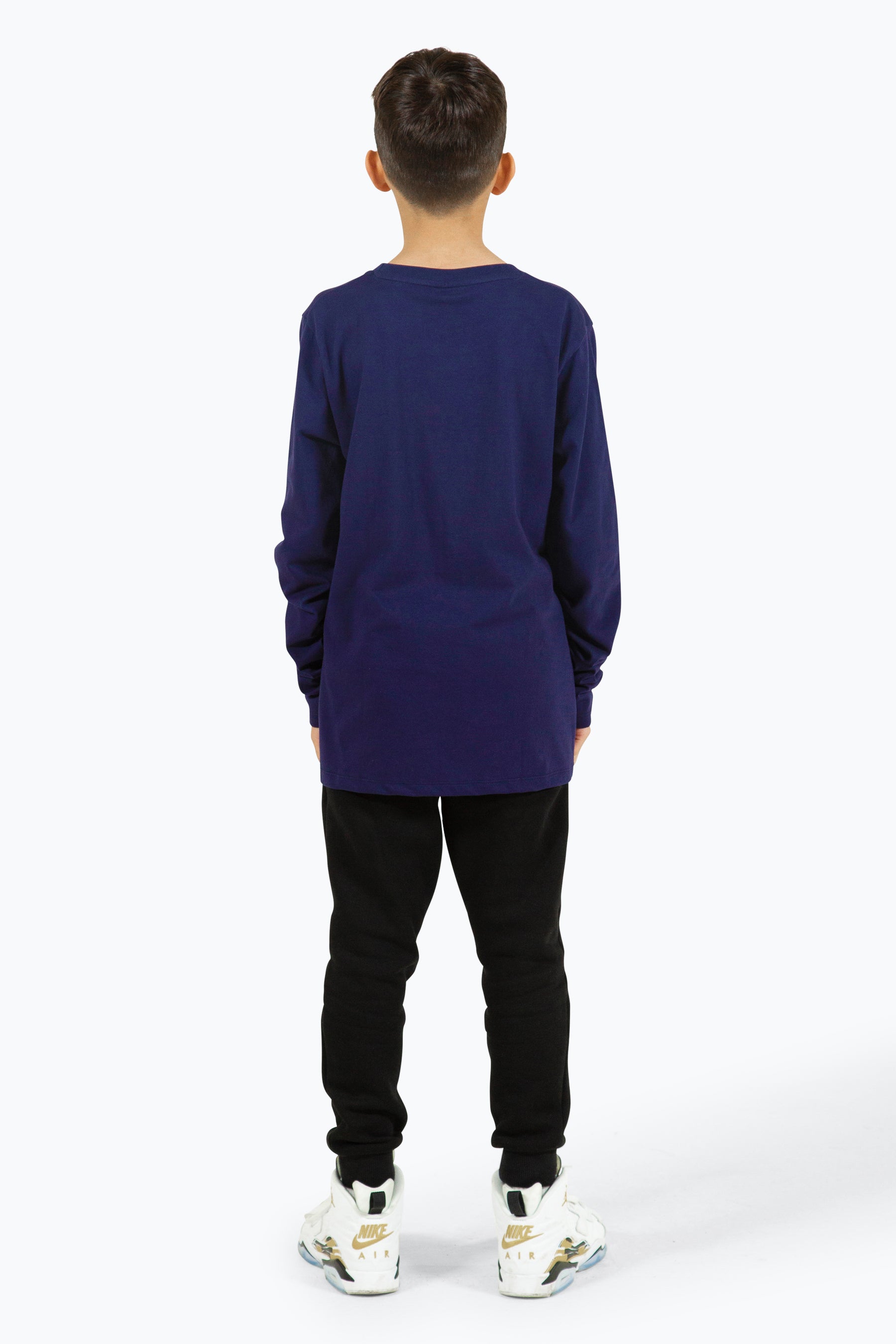 Hype Boys Navy Script Long Sleeve Tee