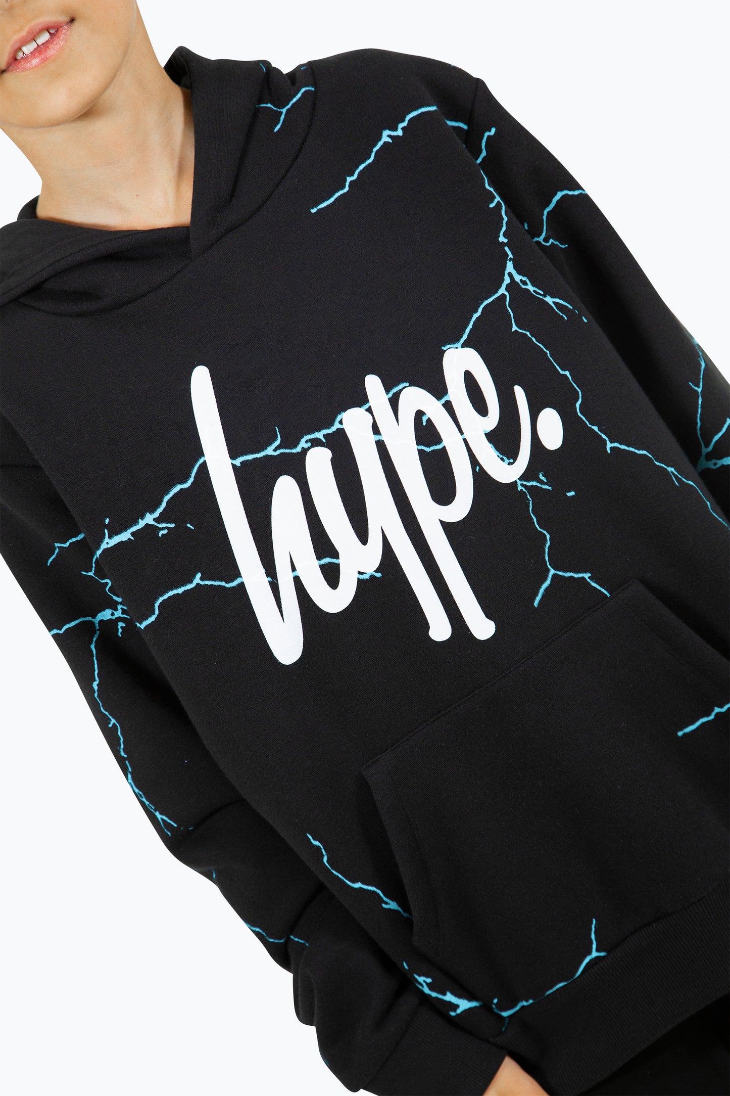 Hype Boys Black Lightning Hoodie