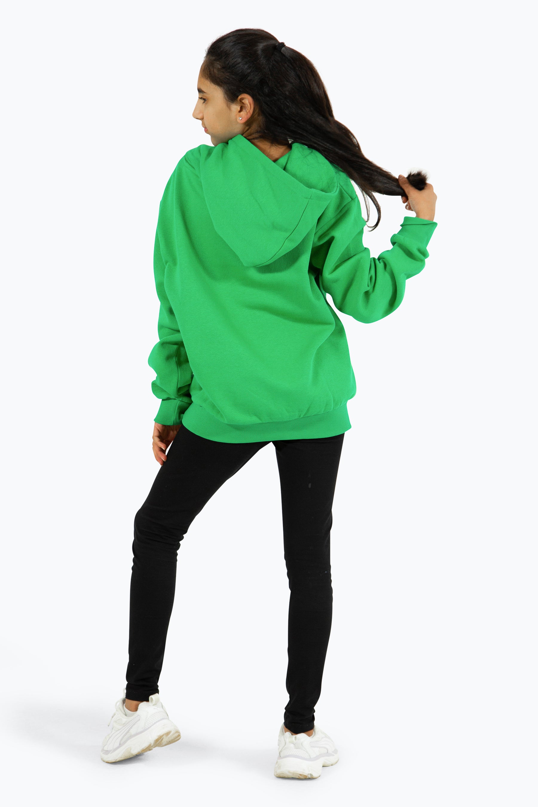 Hype Girls Green Script Hoodie