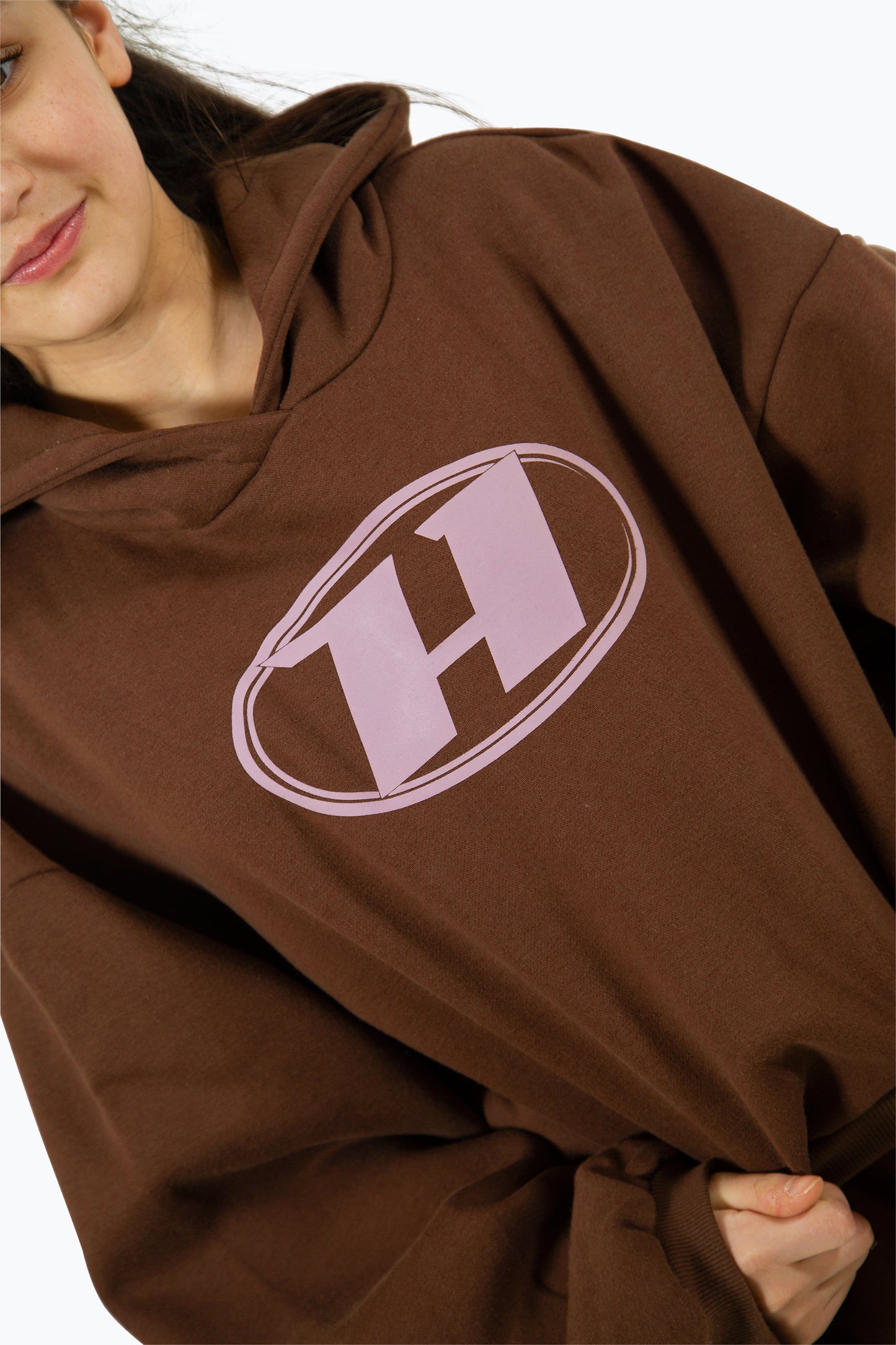 Hype Girls Sand Oval Crop Hoodie