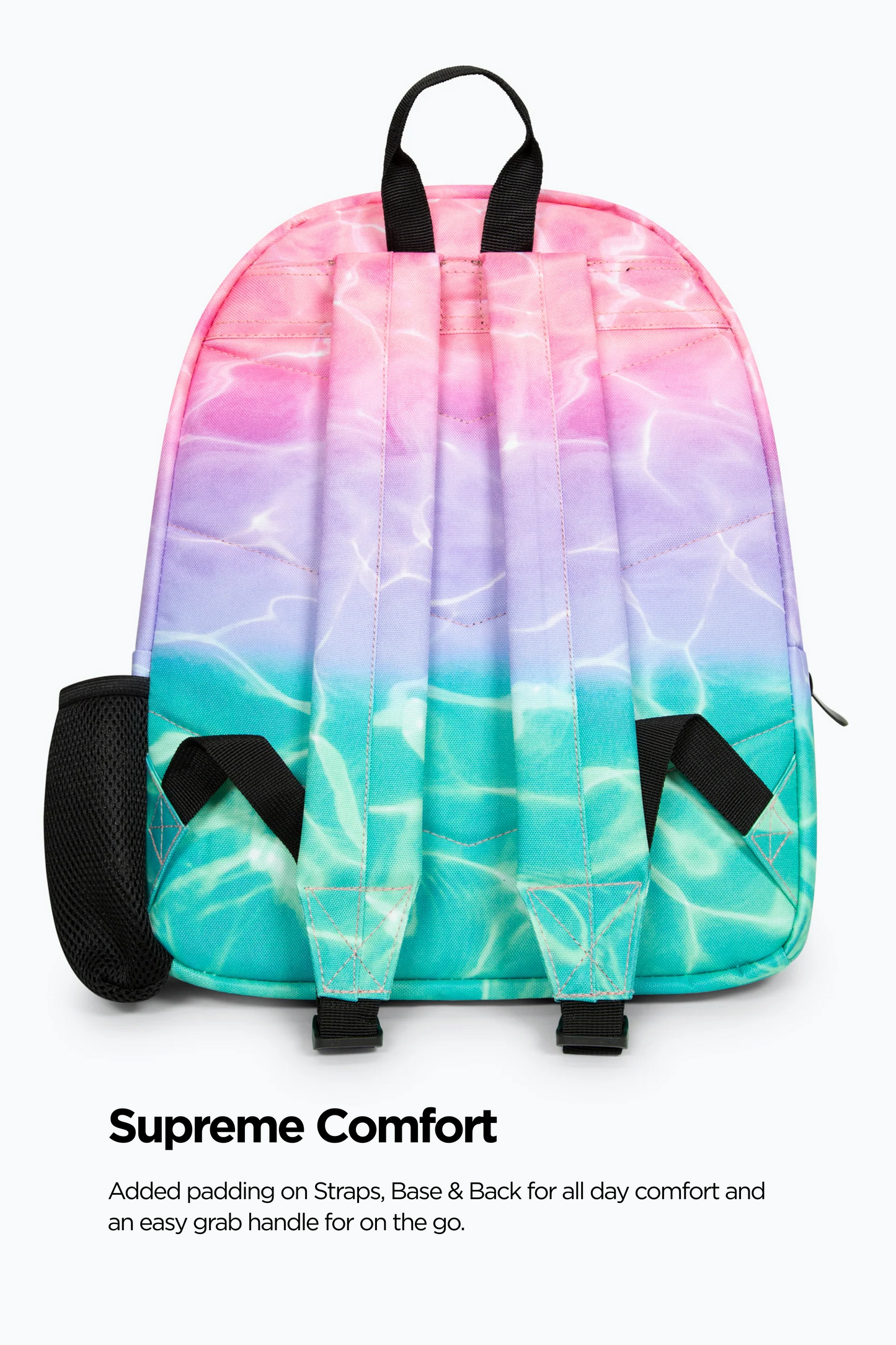 Hype Girls Pink/Turquoise Pastel Pool Backpack, Lunch Bag, Pencil Case & Bottle Bundle
