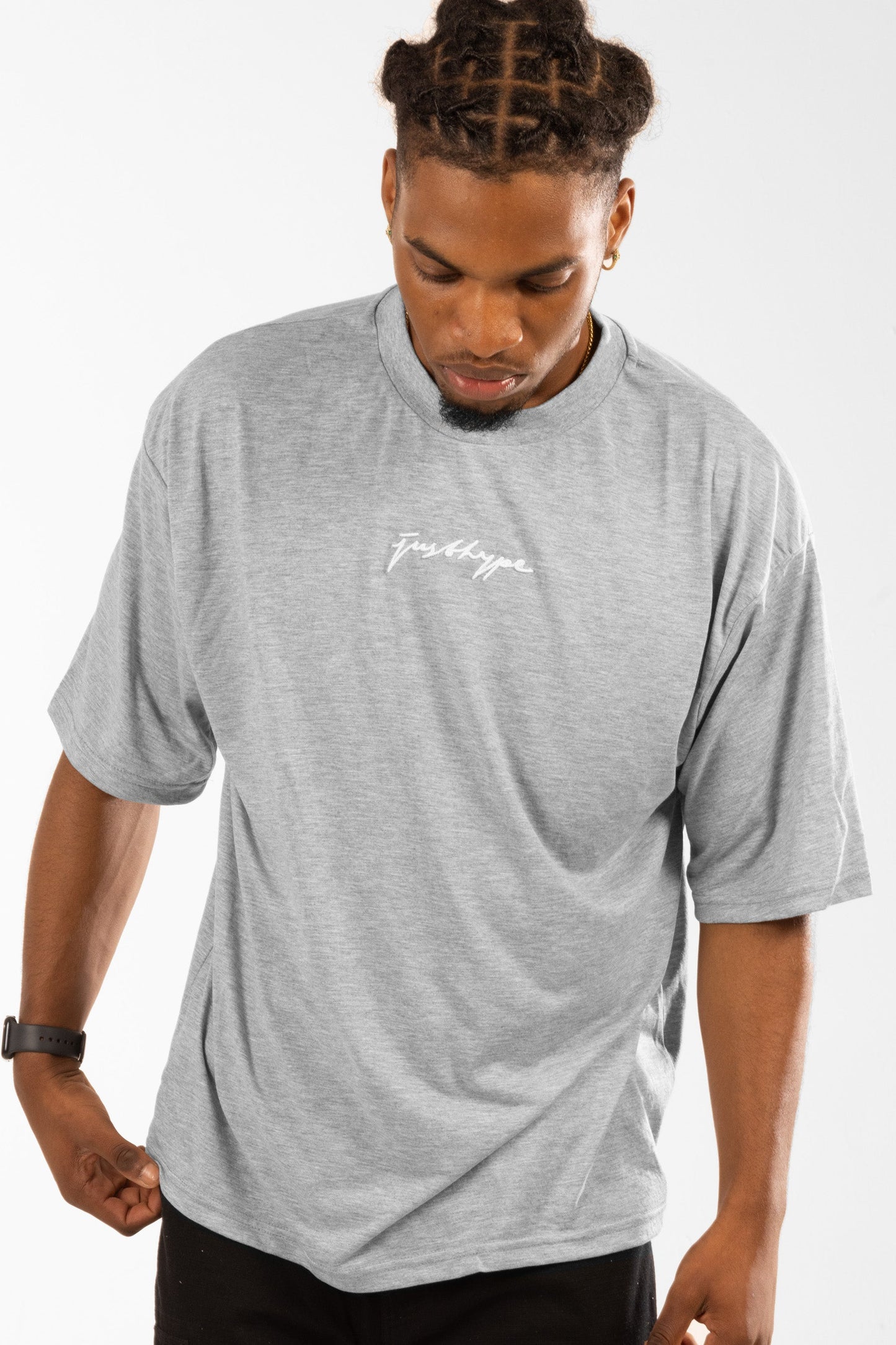 Hype Grey Marl Scribble Men'S Oversized T-Shirt