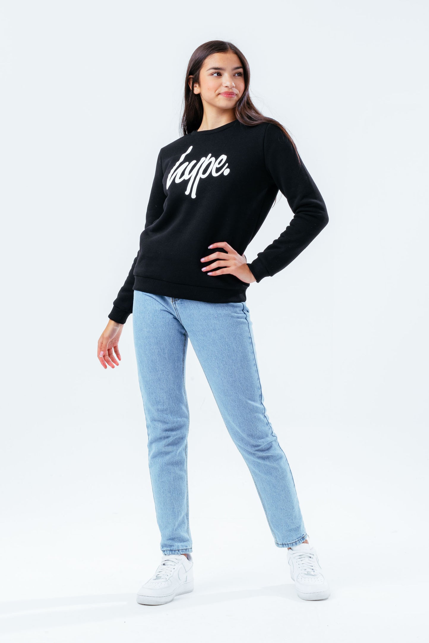 Hype Unisex Kids Black Script Crew Neck