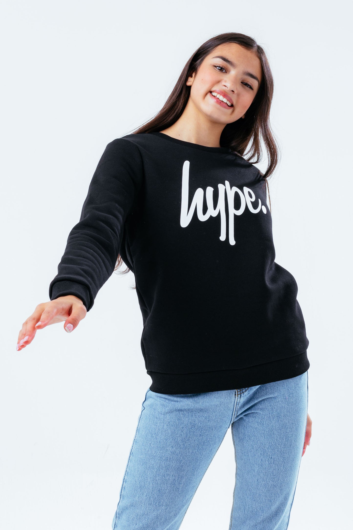 Hype Unisex Kids Black Script Crew Neck