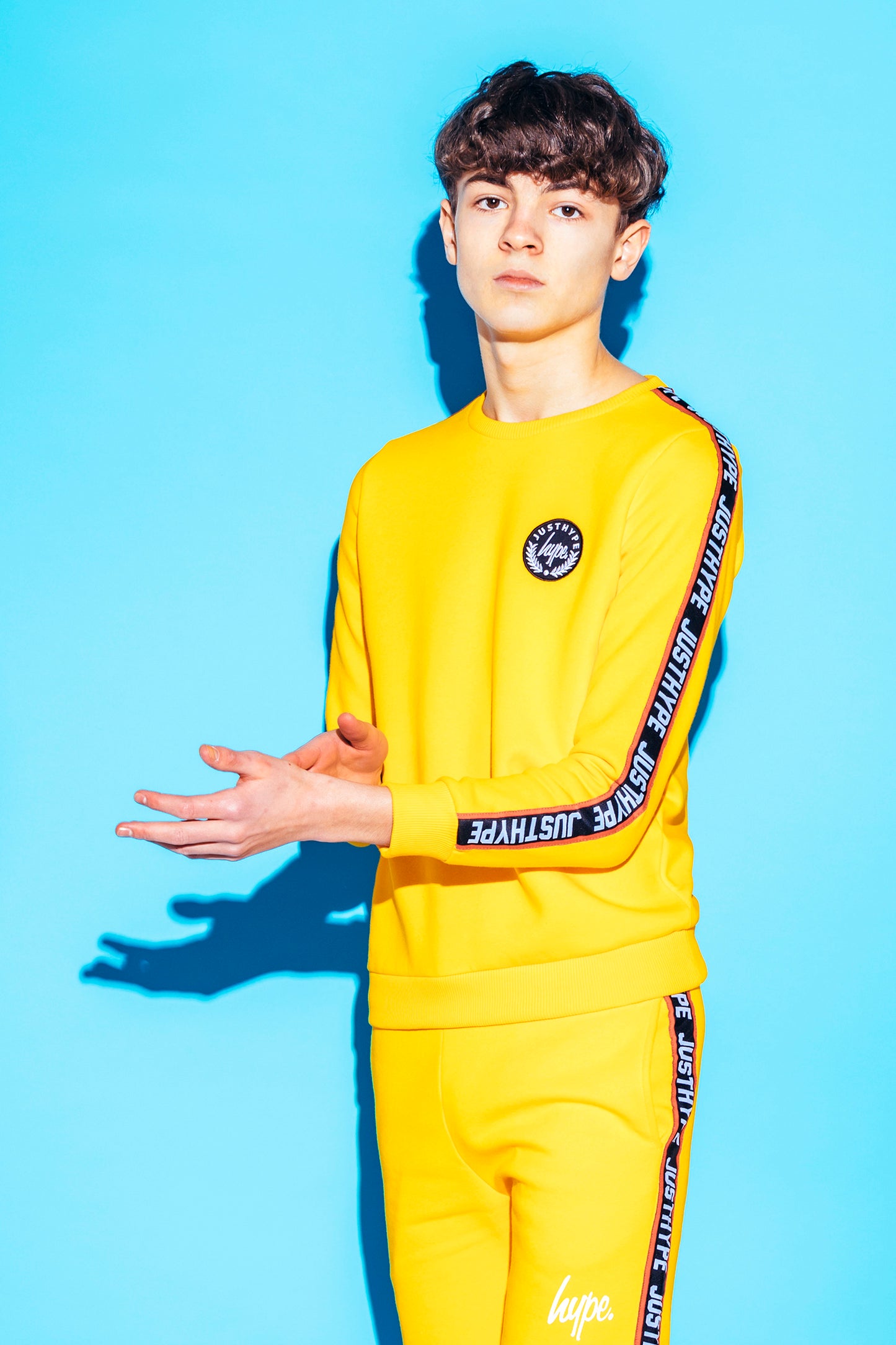 Hype Yellow Taylor Tape Kids Crew Neck