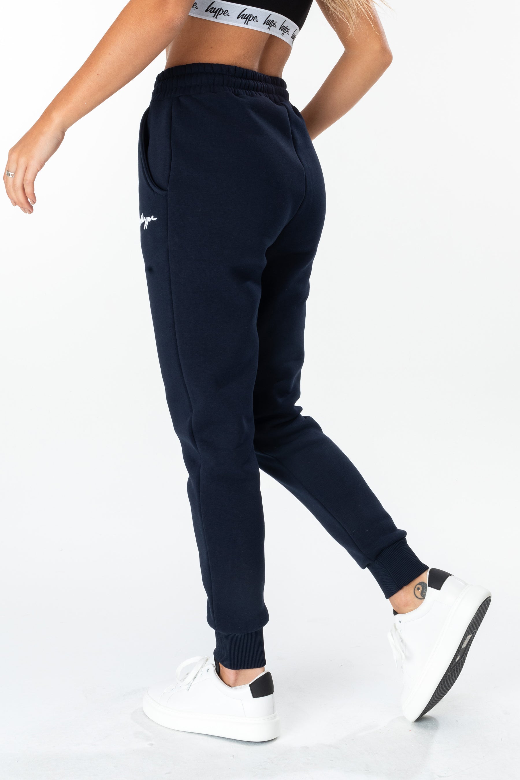 Hype Navy Scribble Logo Women'S Joggers