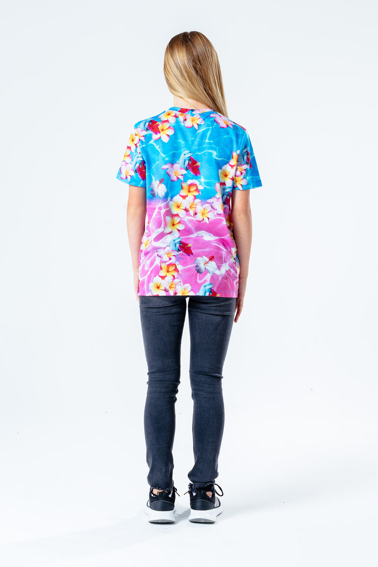 Hype Blue & Pink Dolphin Print Kids T-Shirt