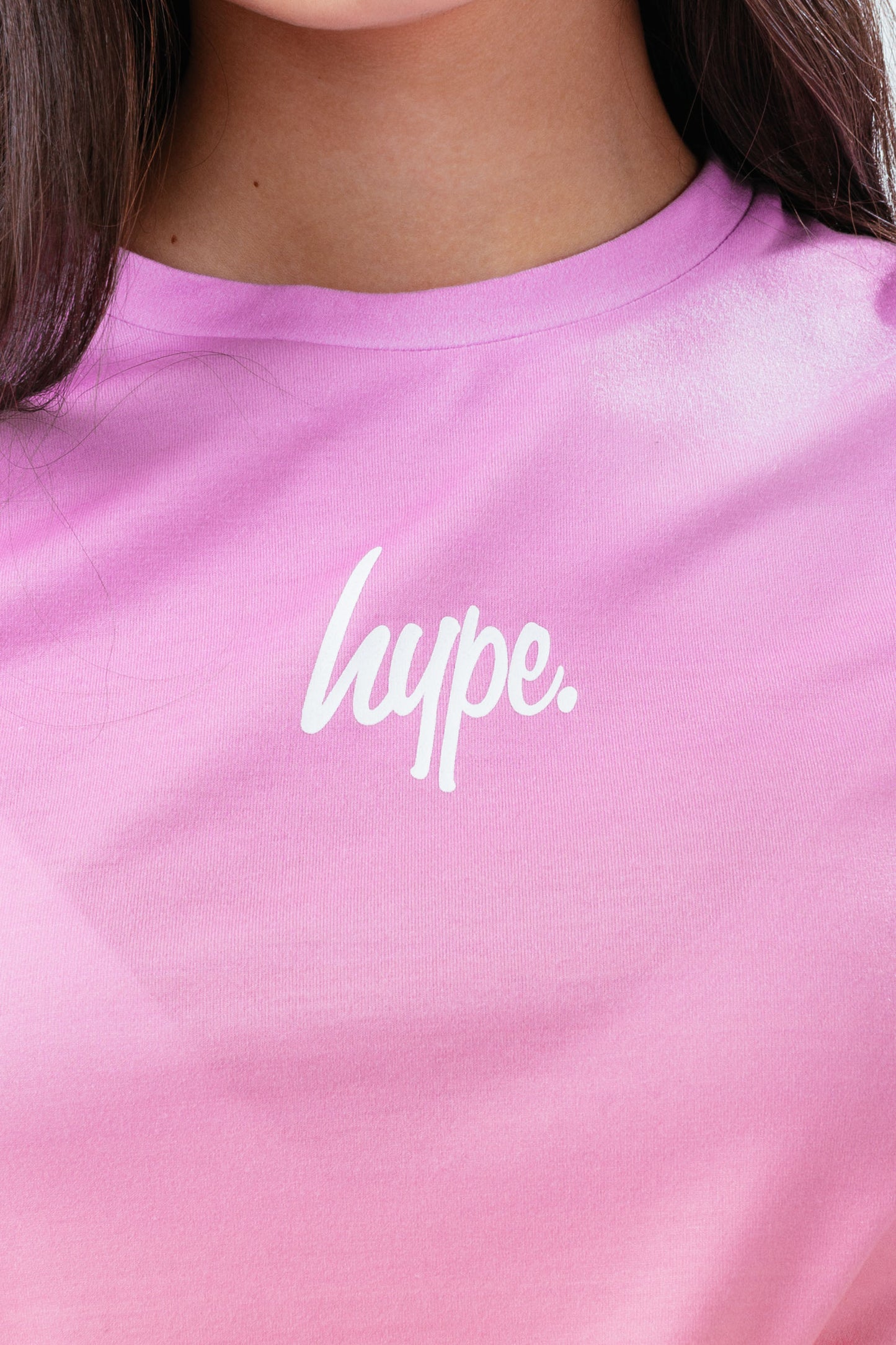 Hype Pink Purple Scribble Girls Cropped Tie T-Shirt