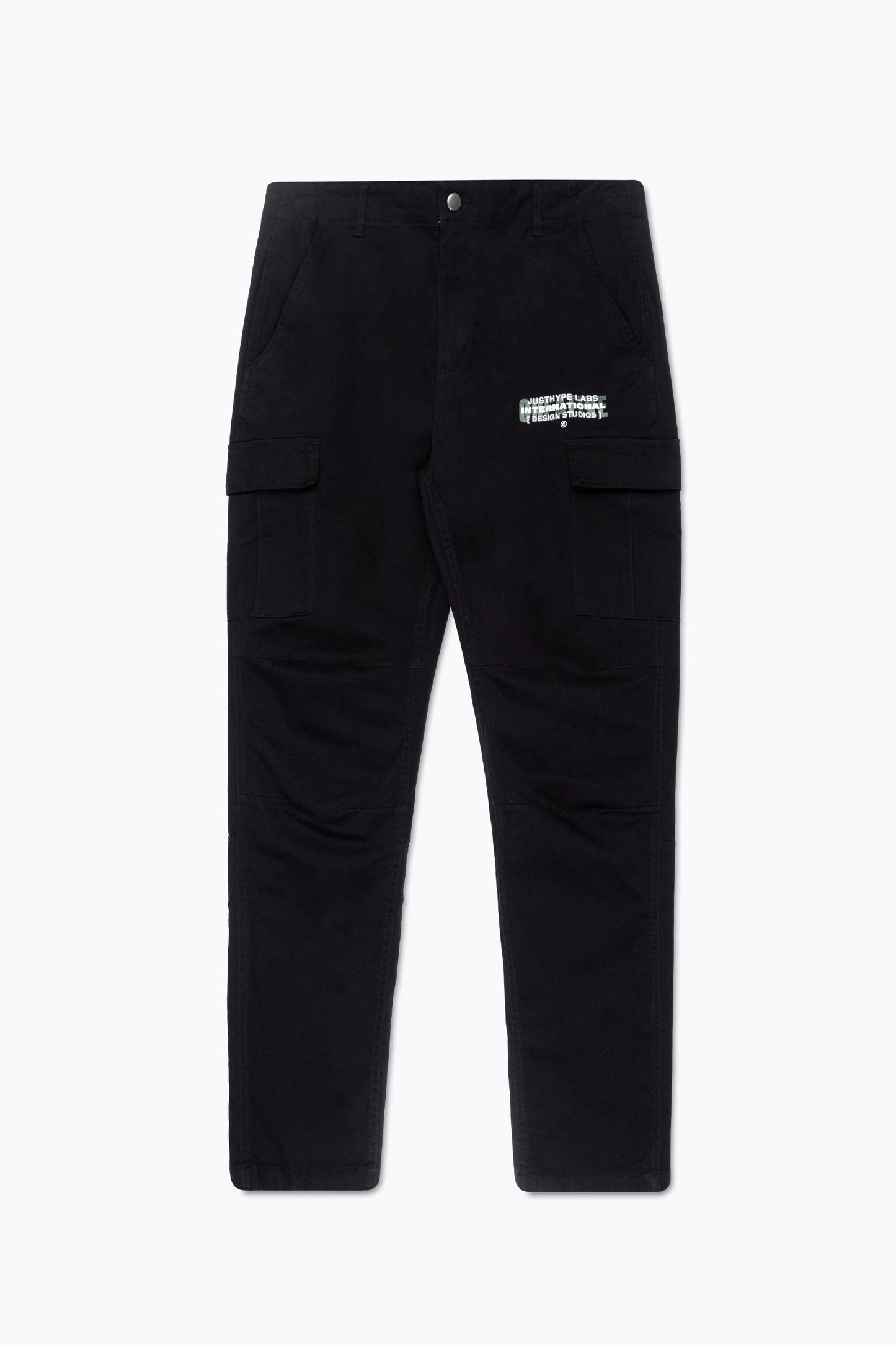 Hype Mens Black Stretch Cargo Trousers