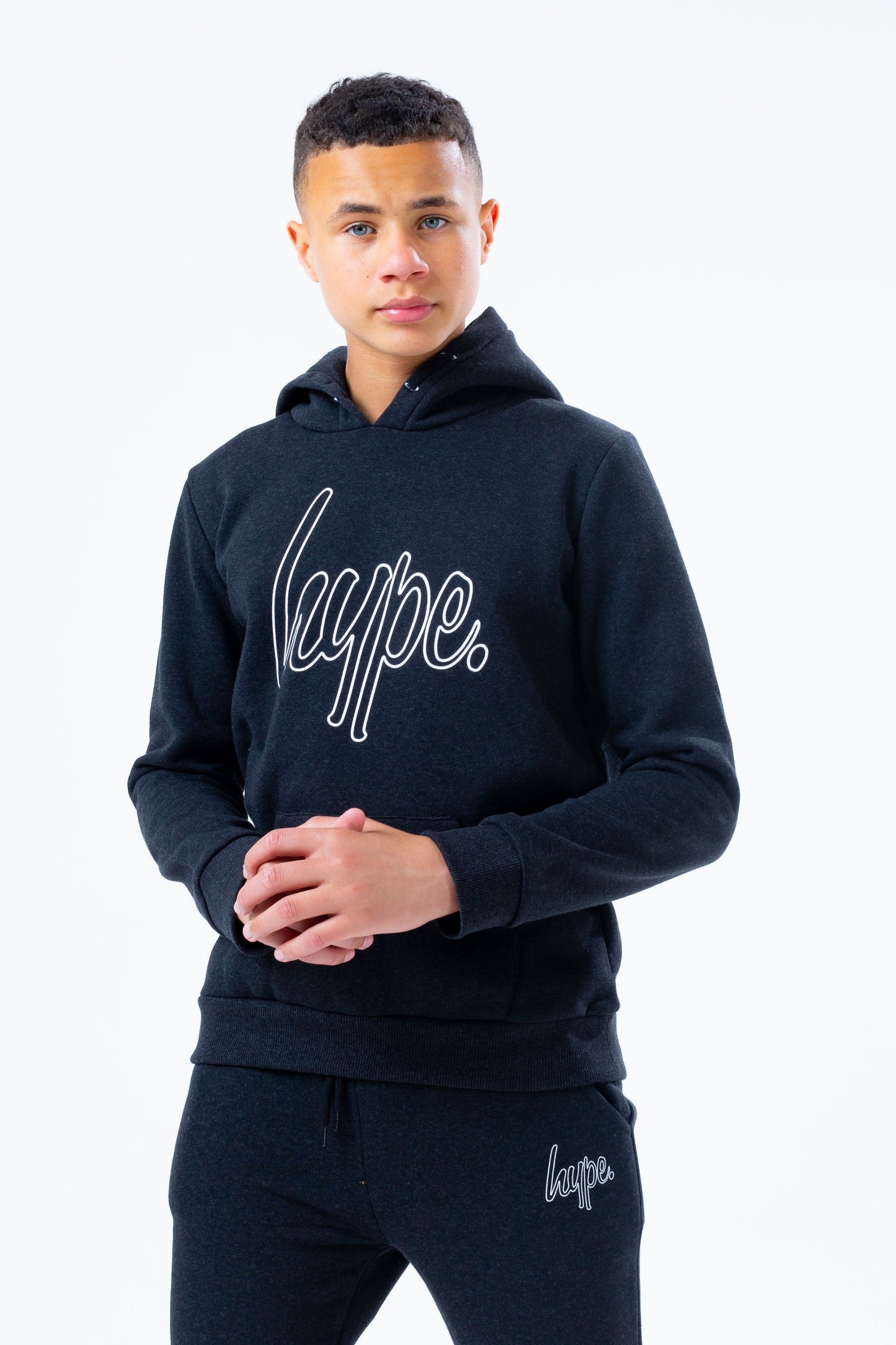 Hype Lightweight Anthracite Script Kids Tracksuit