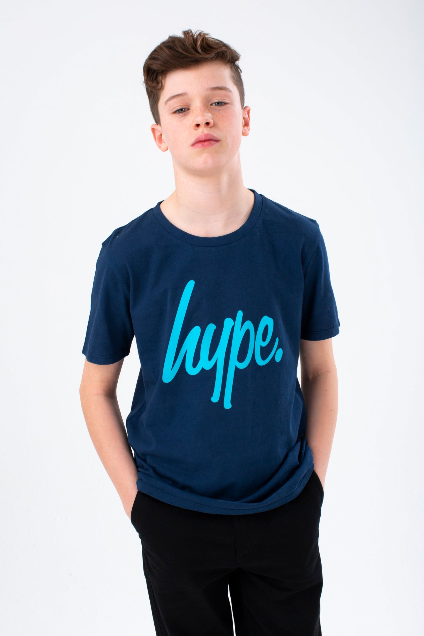 Hype Boys Green Fade Pool Navy 3 Pack Of T-Shirts