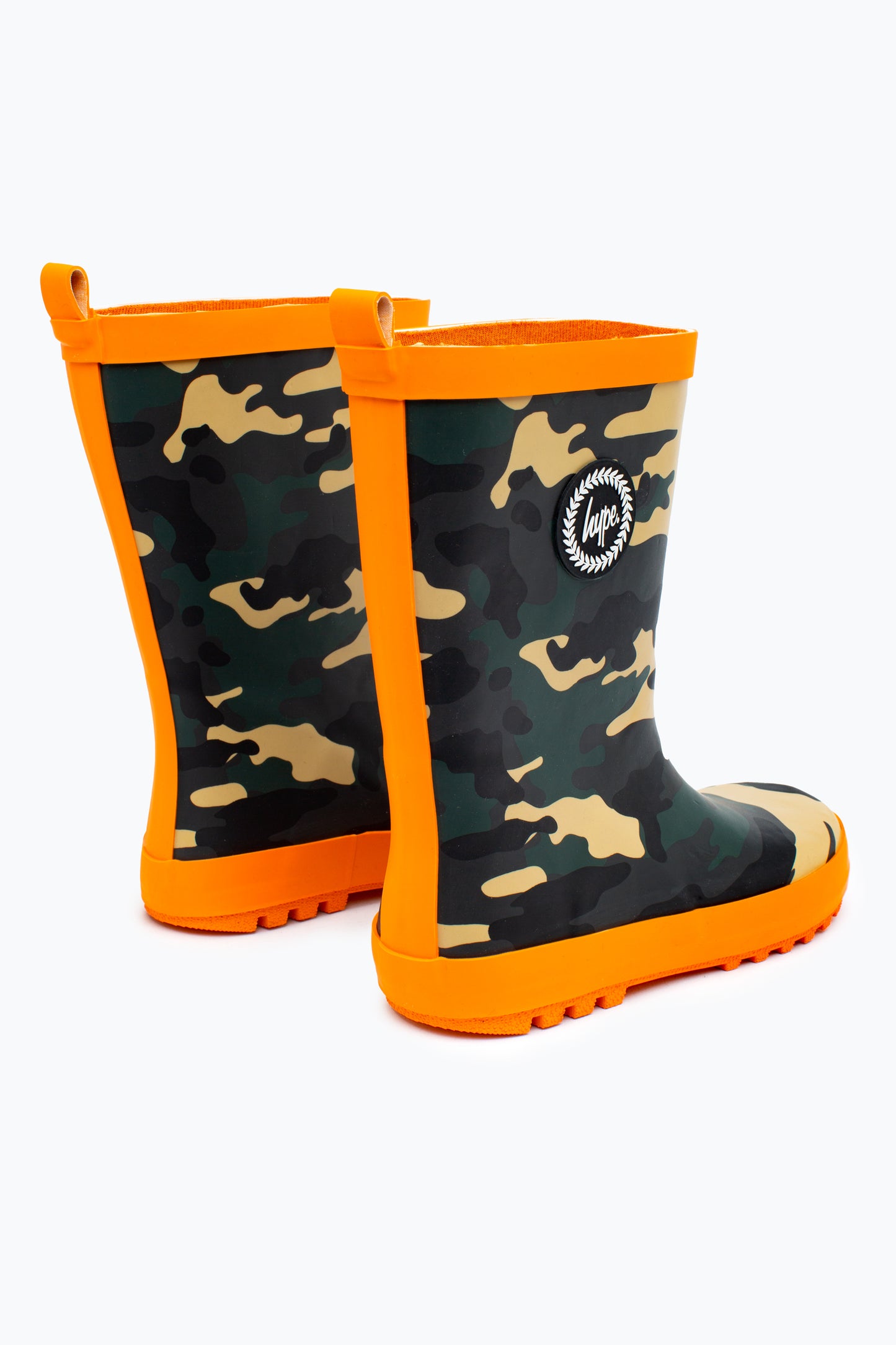 Hype Kids Unisex Orange Camo Wellies