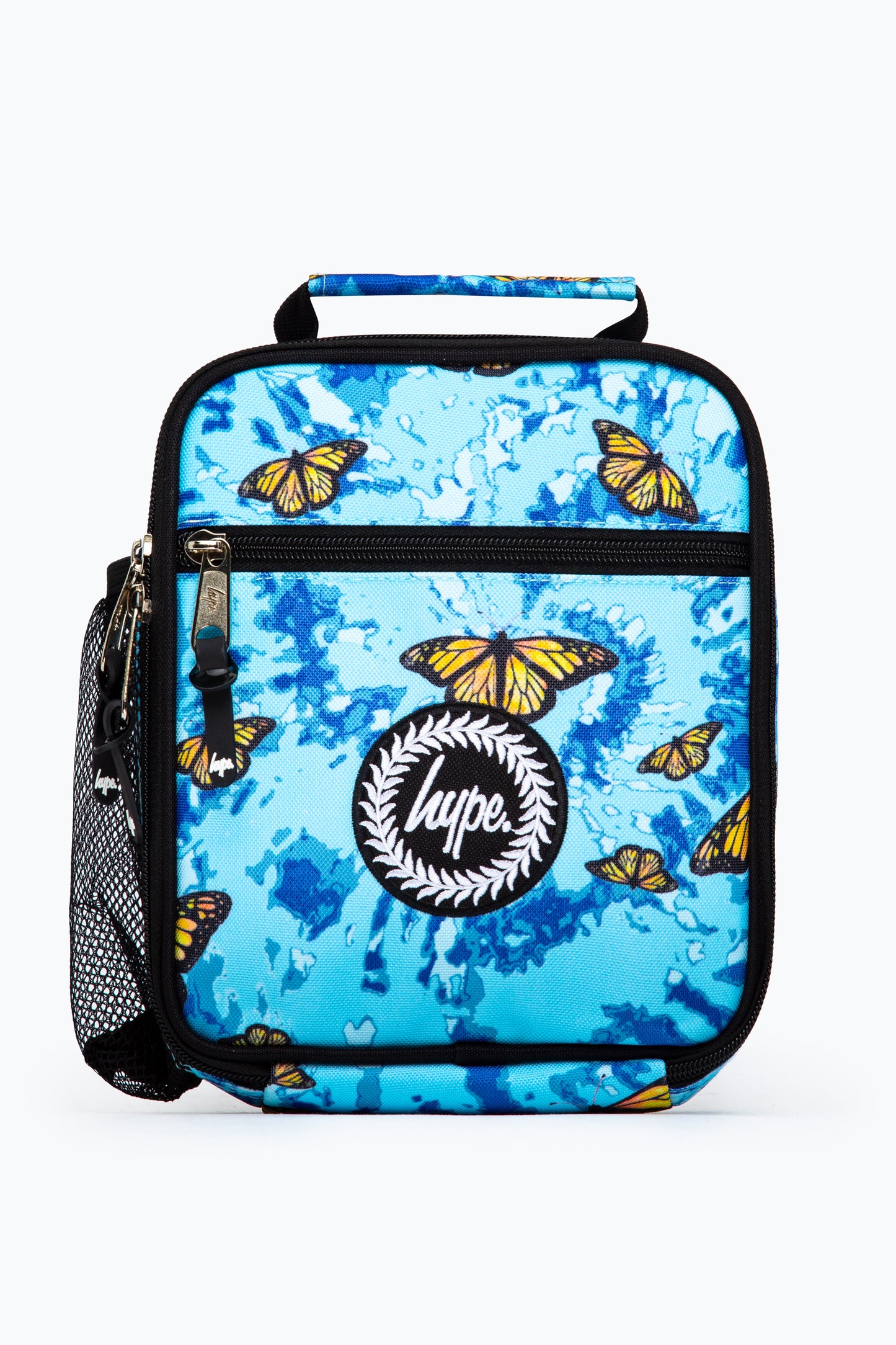 Hype Blue & Yellow Tie Dye Butterfly Lunch Box Front Side