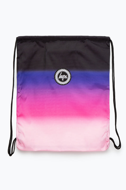 Hype Black Pink & Purple Gradient Drawstring Bag