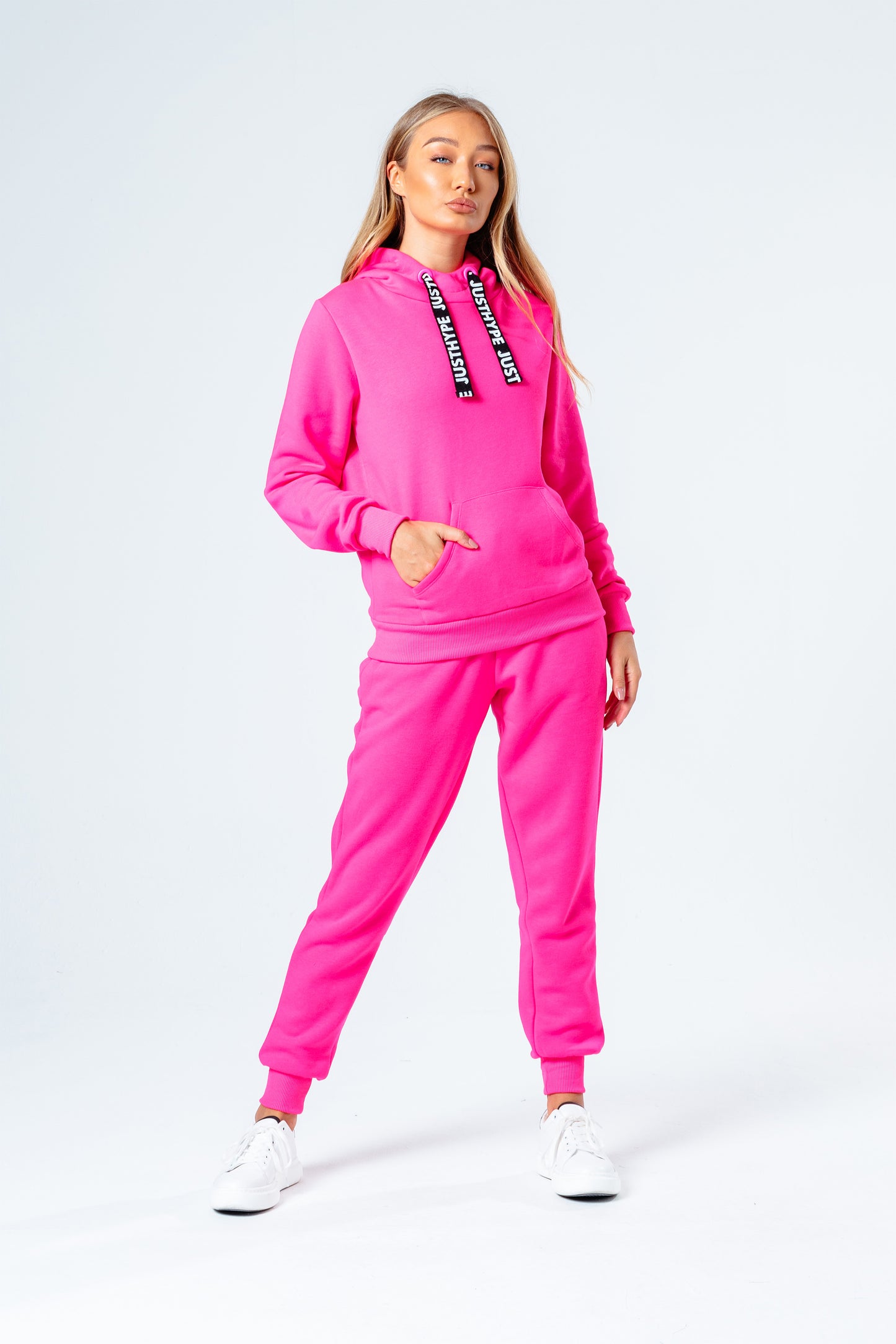 Hype Hot Pink Drawcord Women'S Pullover Hoodie