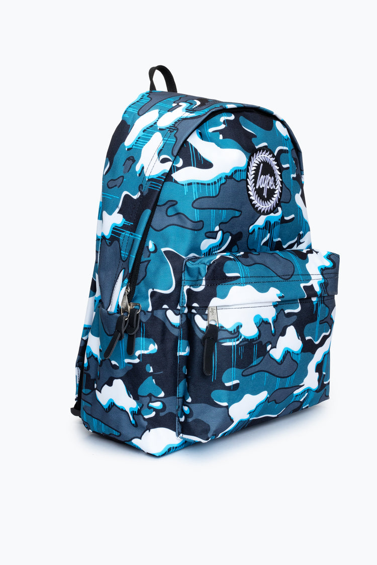Hype Blue Drips Camo Backpack