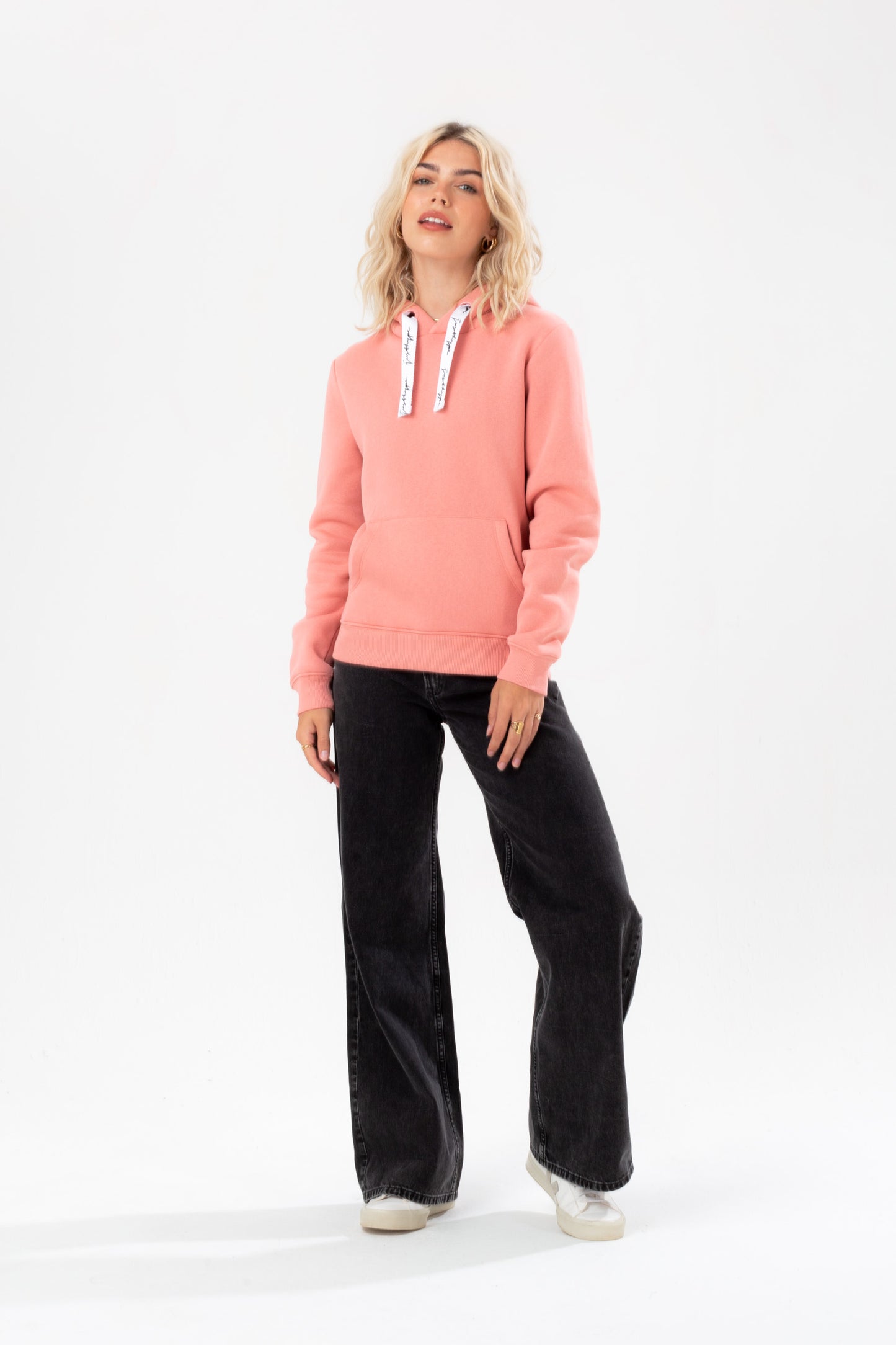 Hype Womens Blush Justhype Drawcord Hoodie