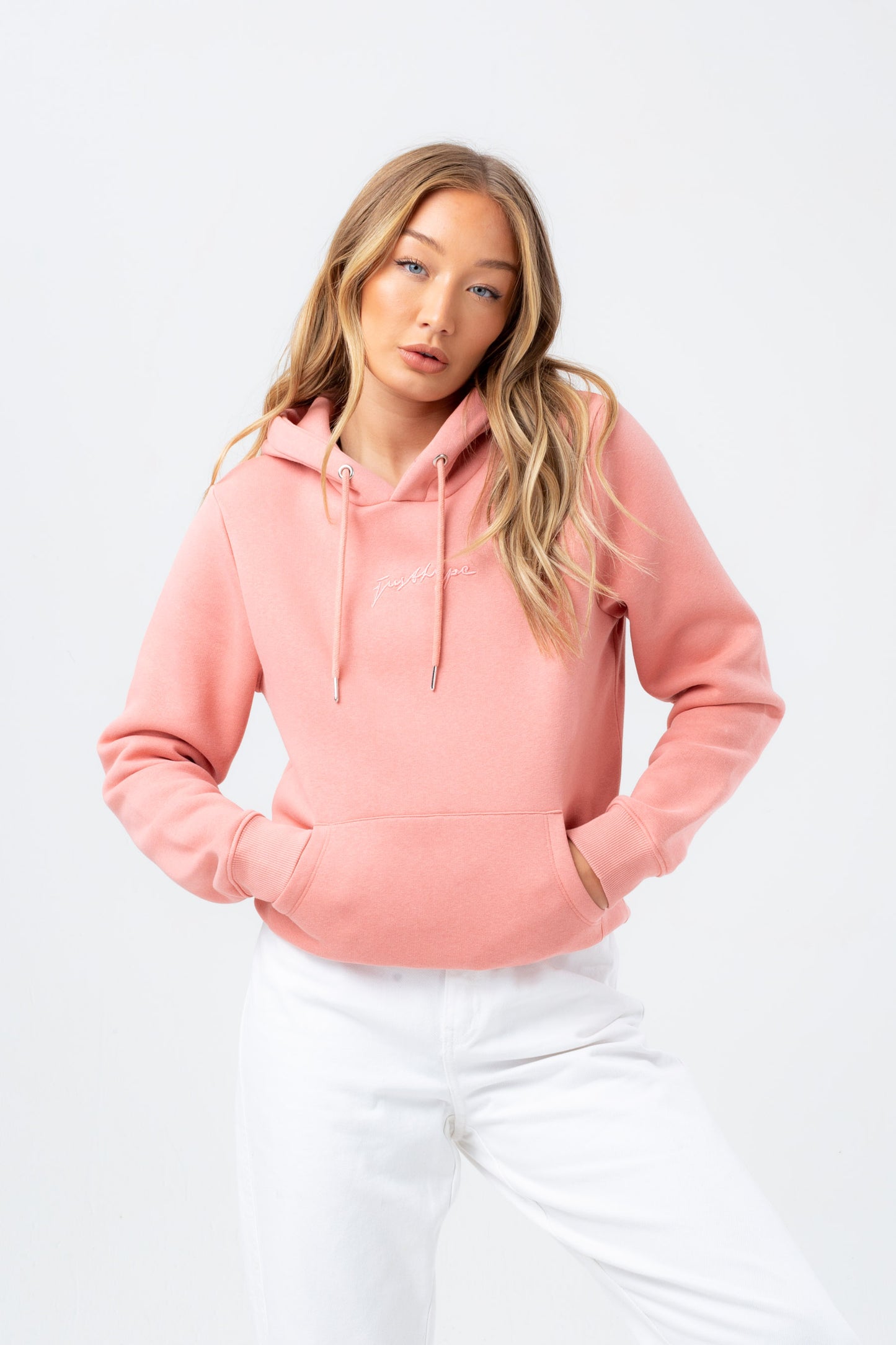 Hype Womens Blush Justhype Scribble Hoodie