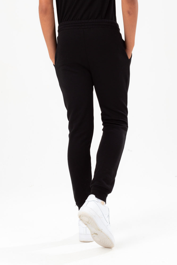 HYPE BOYS BLACK SCRIBBLE EMBROIDERED JOGGERS