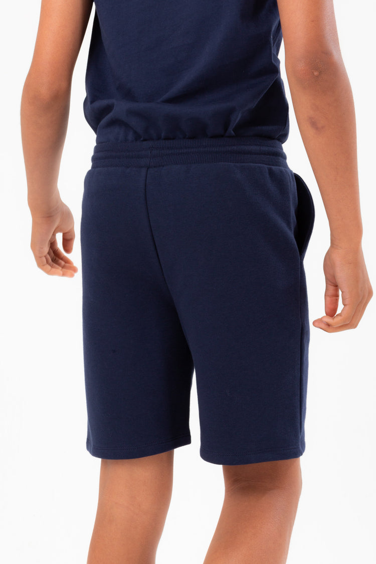 HYPE BOYS NAVY SCRIBBLE EMBROIDERED SHORTS