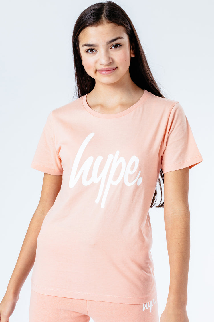 Hype Pink Script Kids T-Shirt