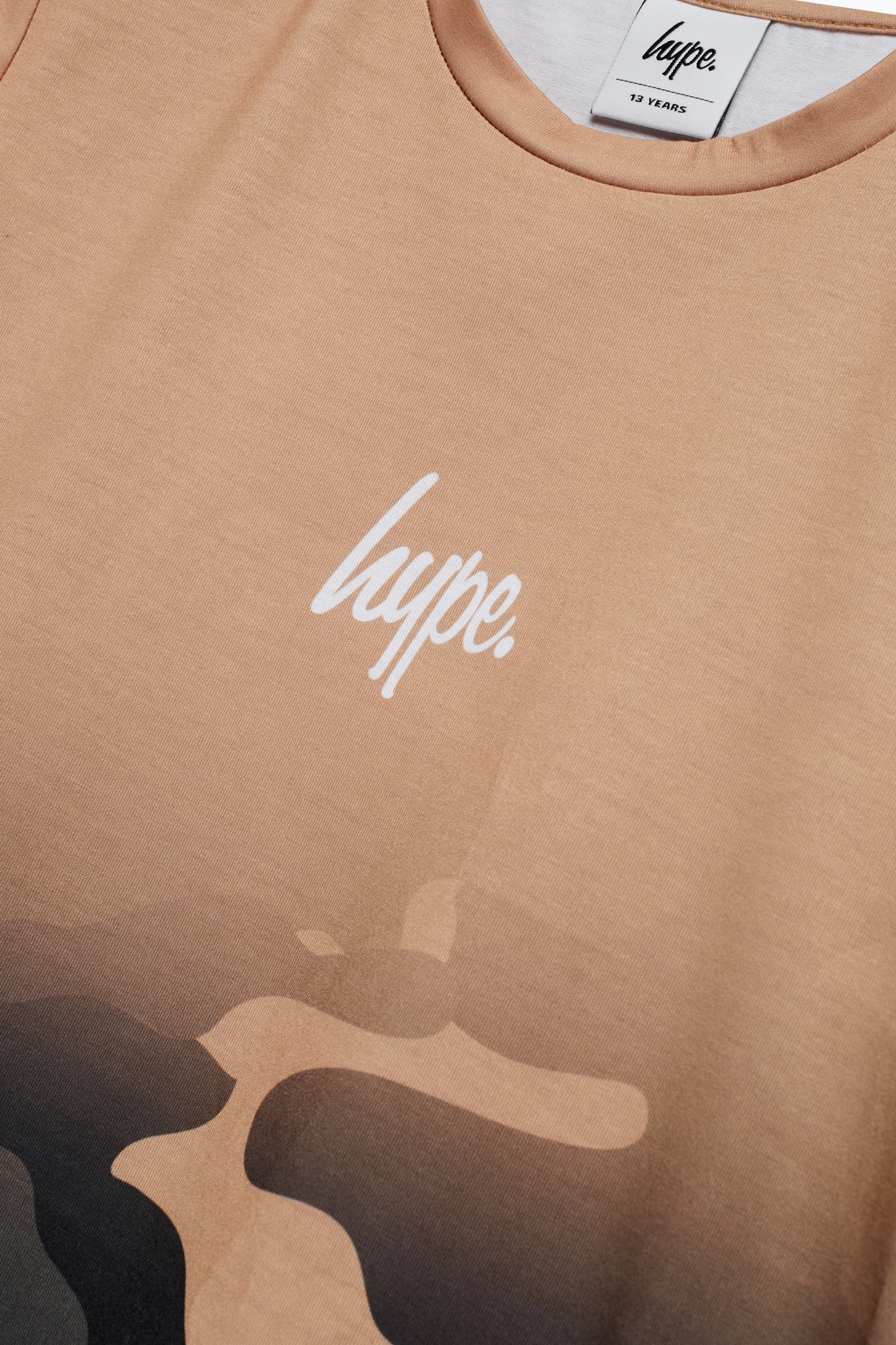 Hype Boys Beige Sand Camo Mini Script T-Shirt