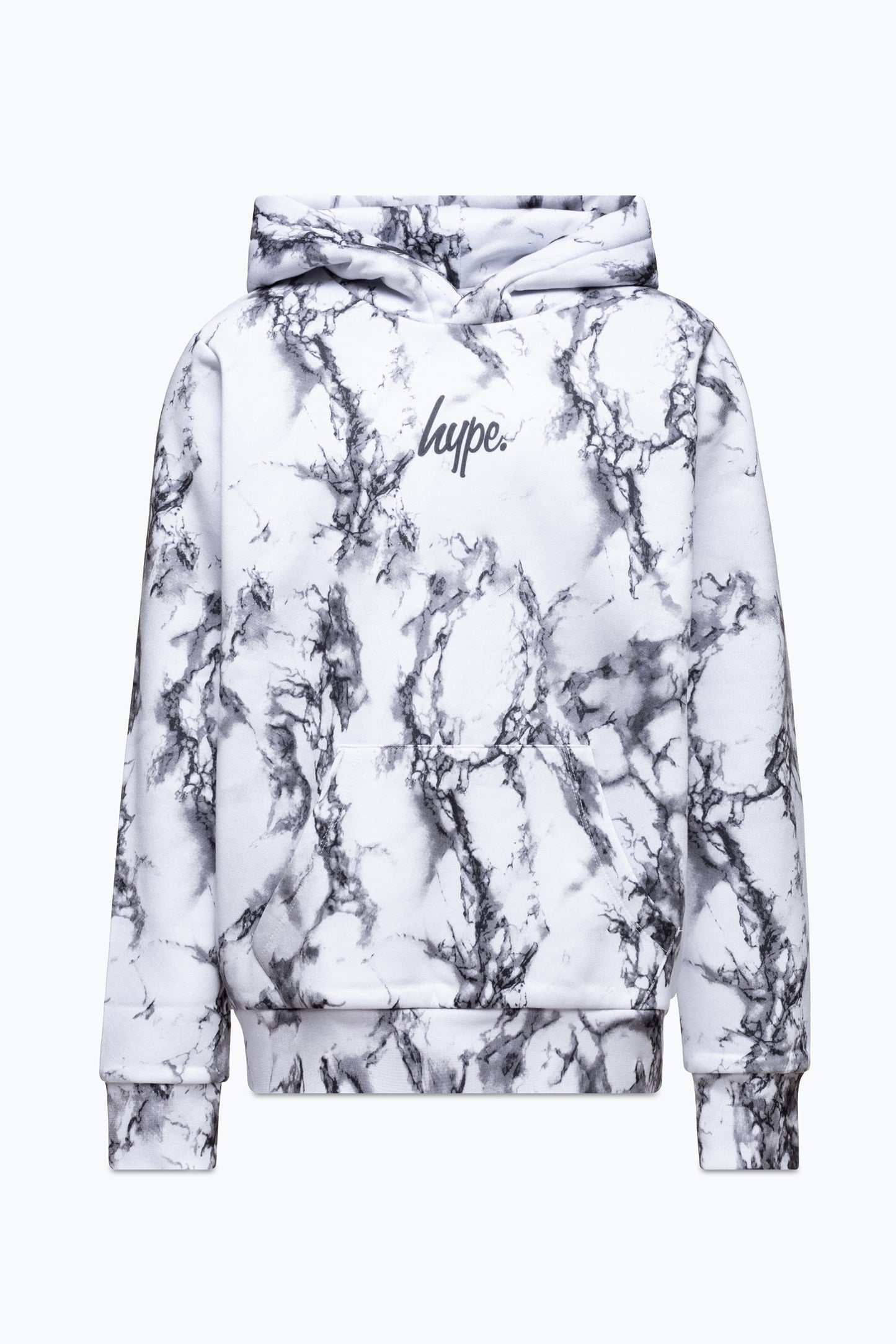 Hype Boys White Marble Mini Script Hoodie