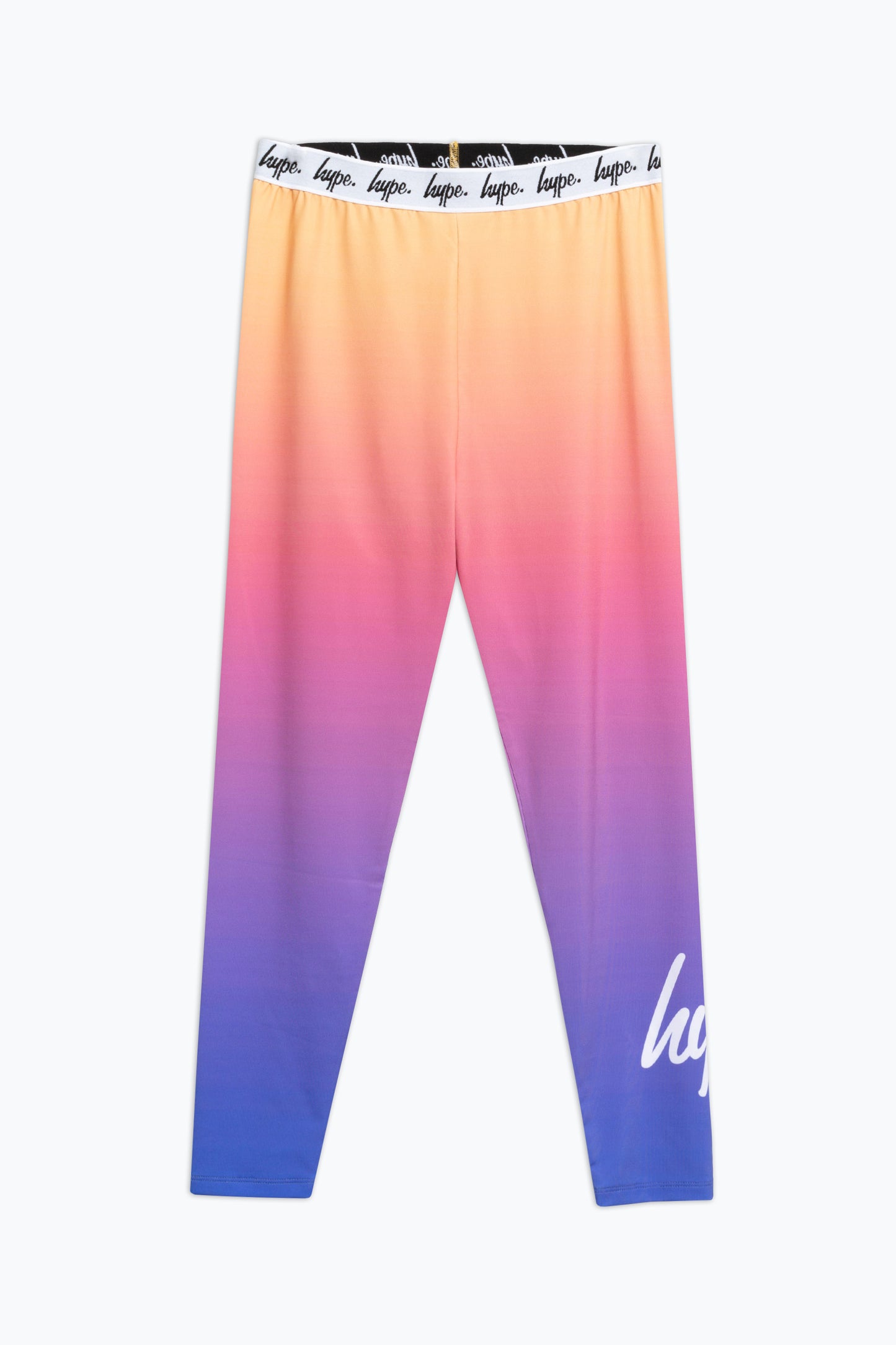 Hype Girls Purple Yellow Fade Script Leggings