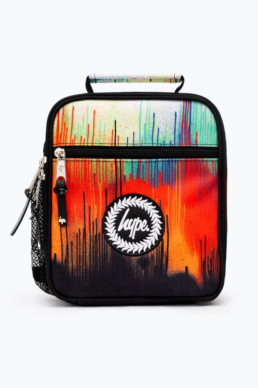 Hype Kids Unisex Red Multi Drip Crest Lunchbox