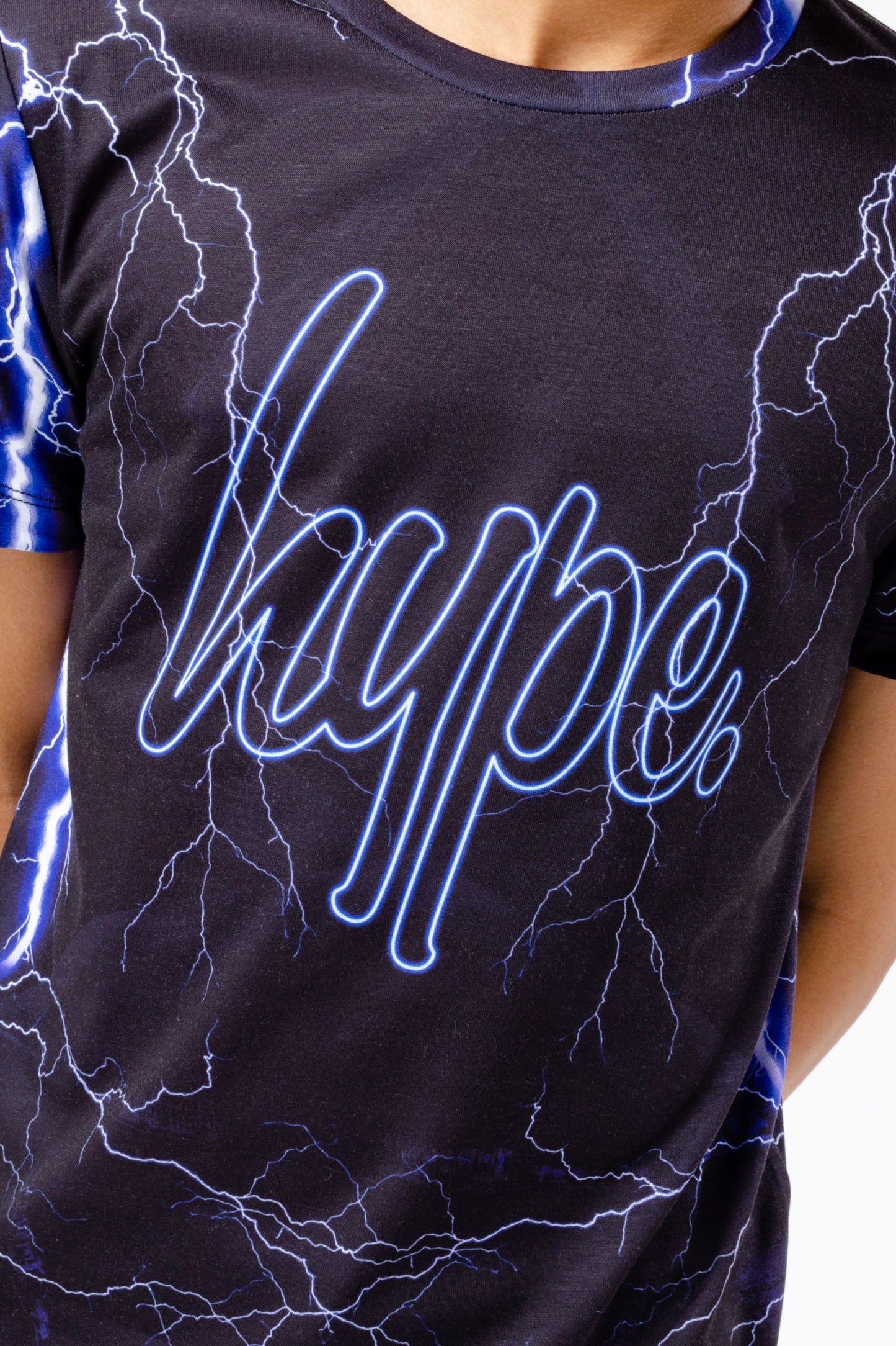 Hype Boys Black Lightning Script T-Shirt