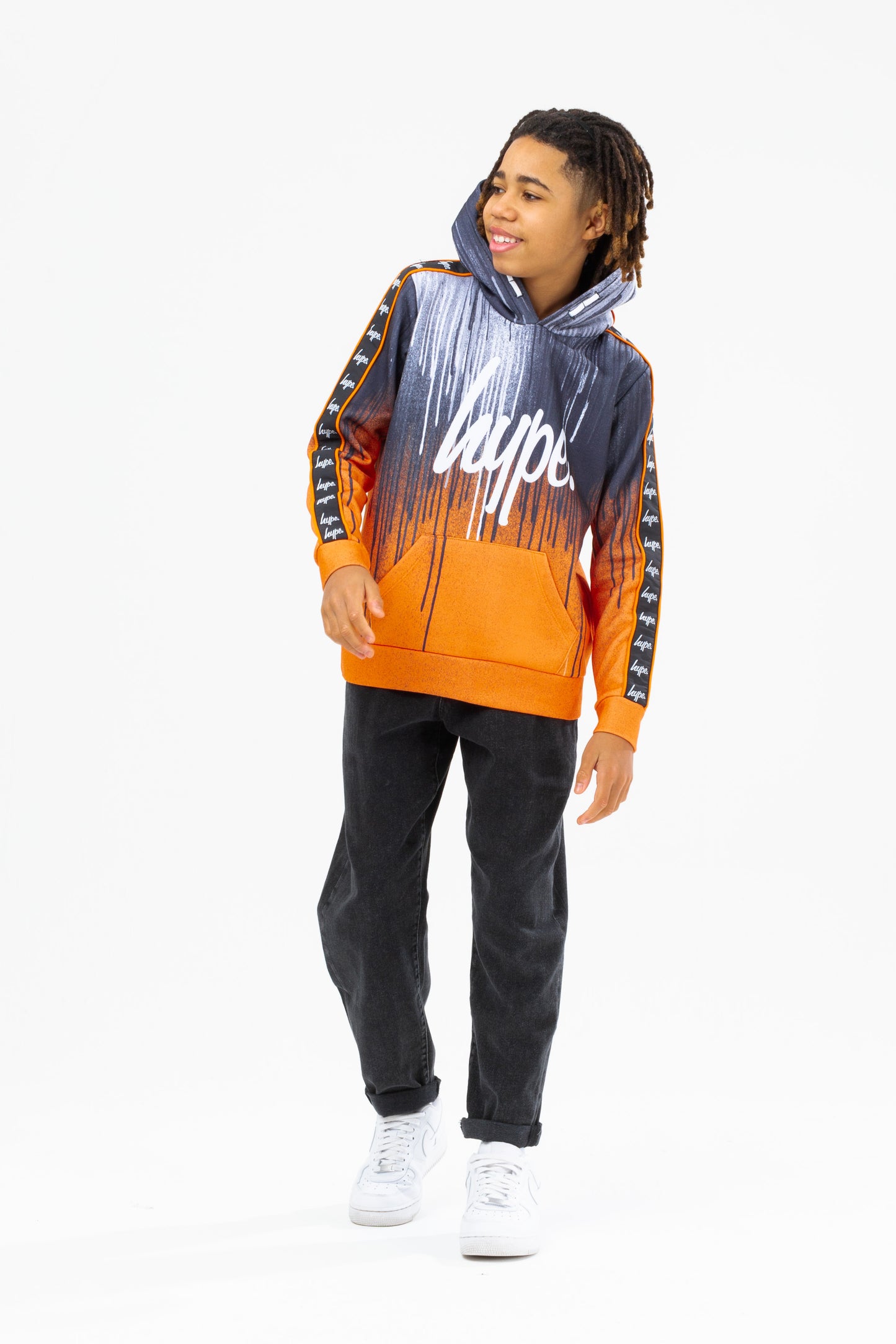 Hype Boys Orange Drips Script Hoodie