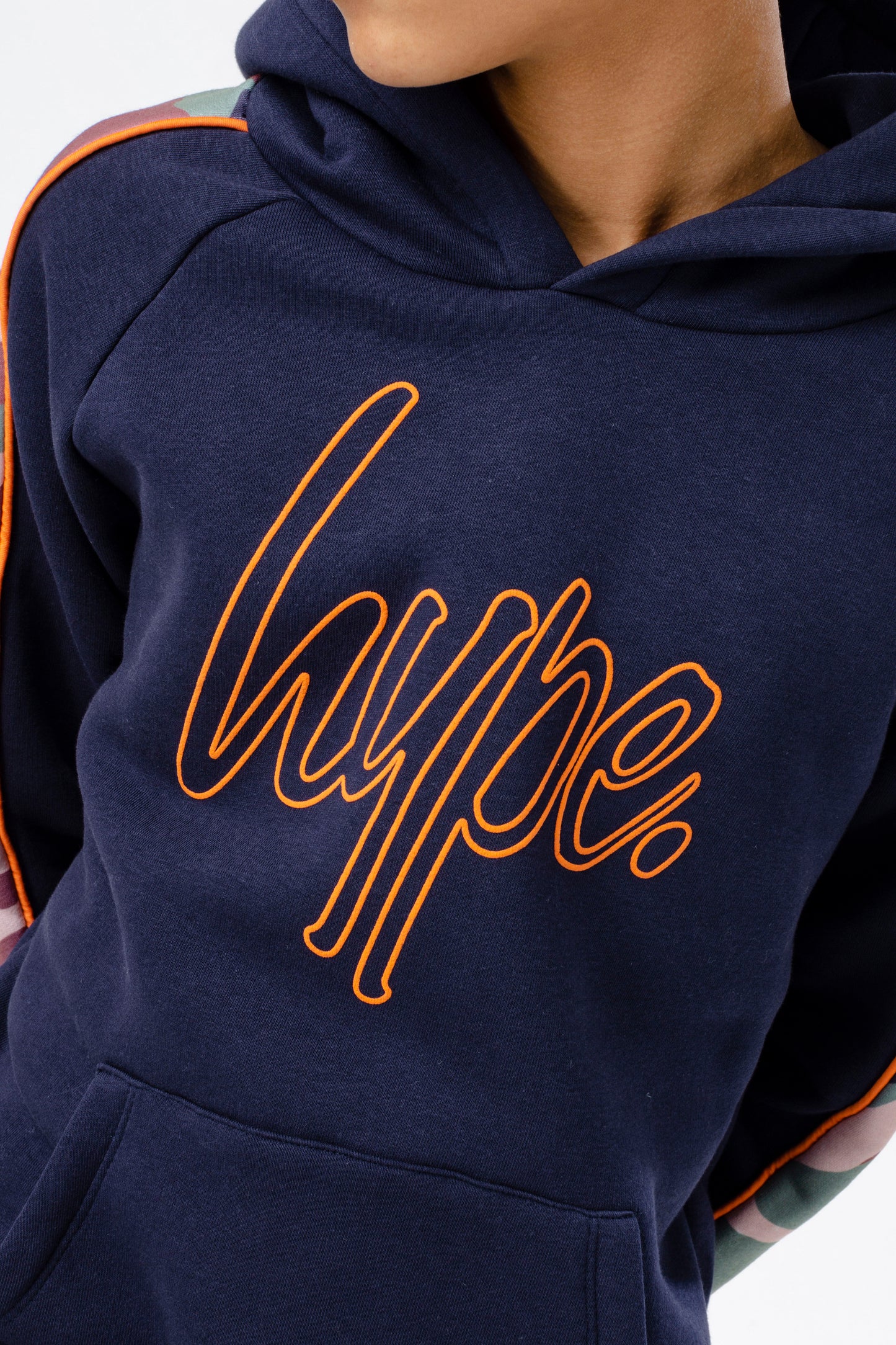 Hype Boys Navy Spring Camo Script Hoodie