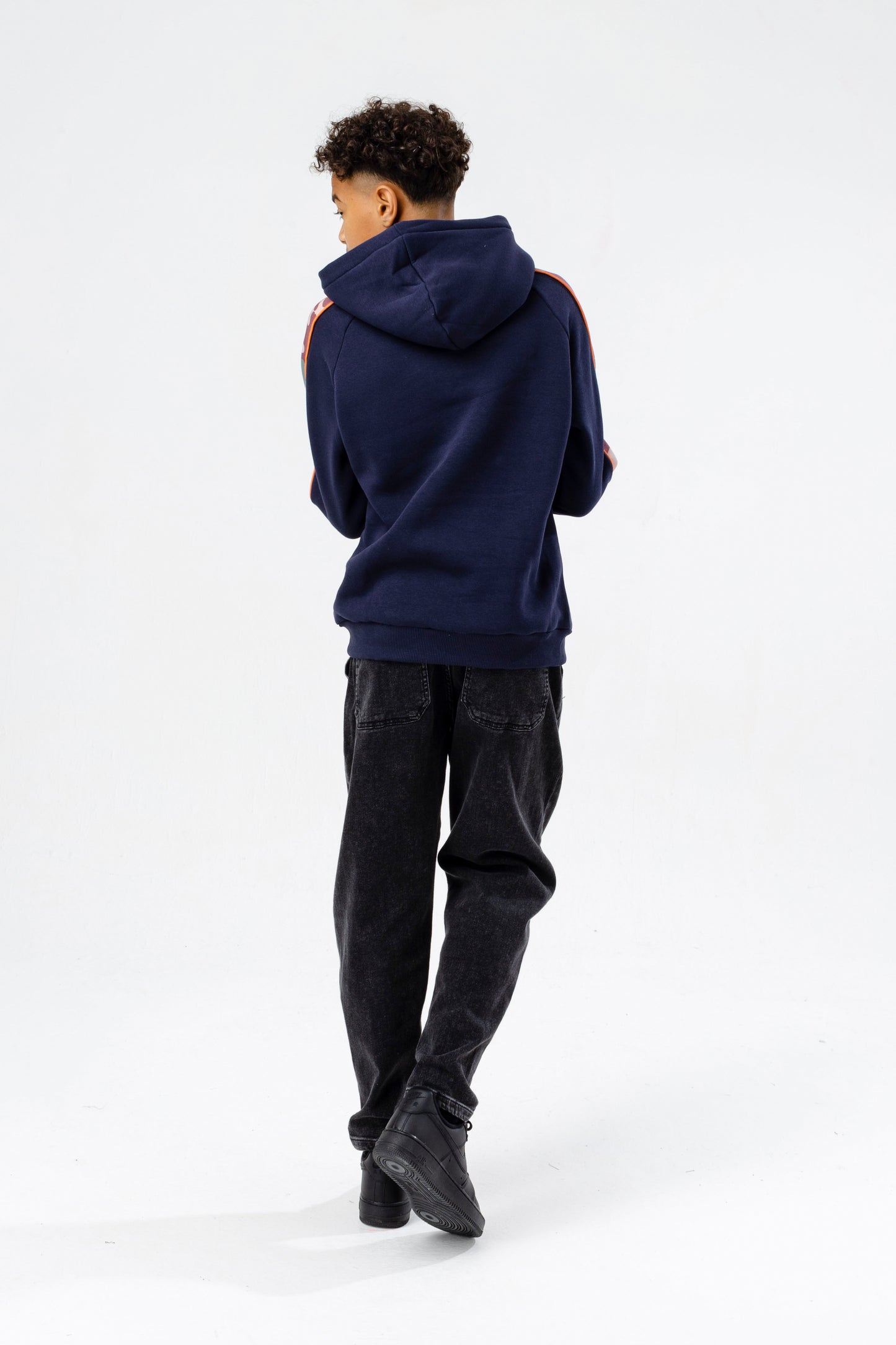 Hype Boys Navy Spring Camo Script Hoodie