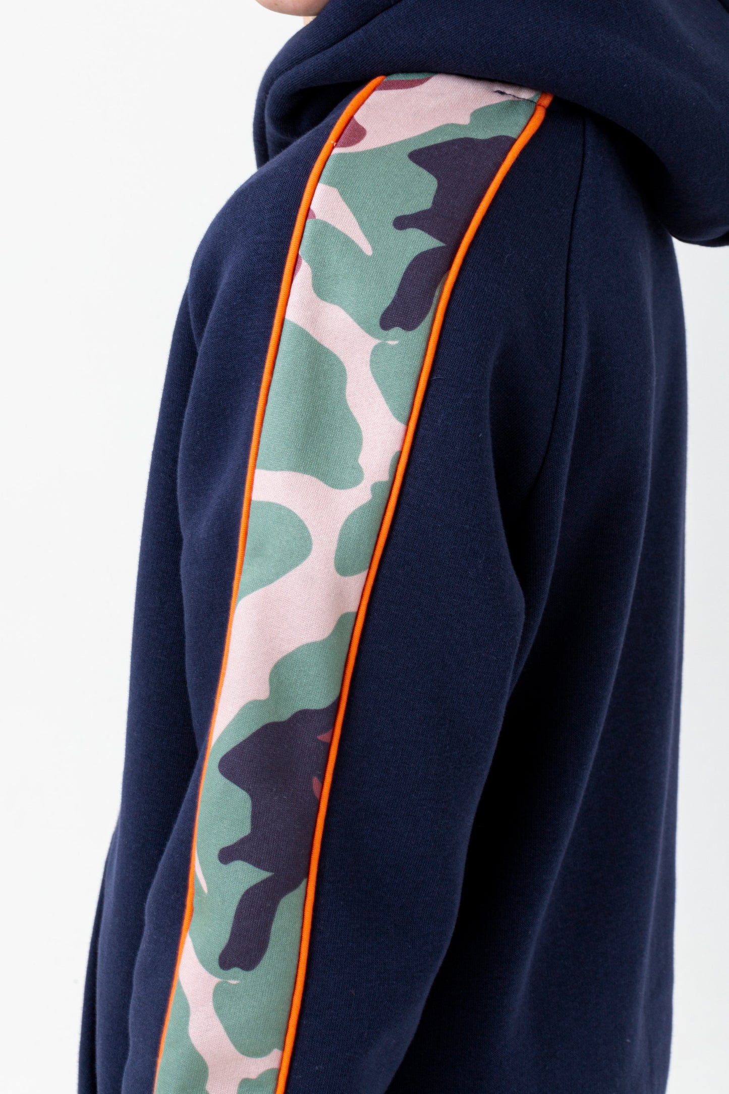 Hype Boys Navy Spring Camo Script Hoodie