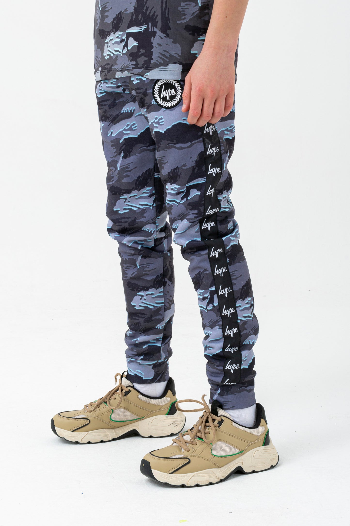 Hype Boys Grey Gloom Camo Crest Joggers