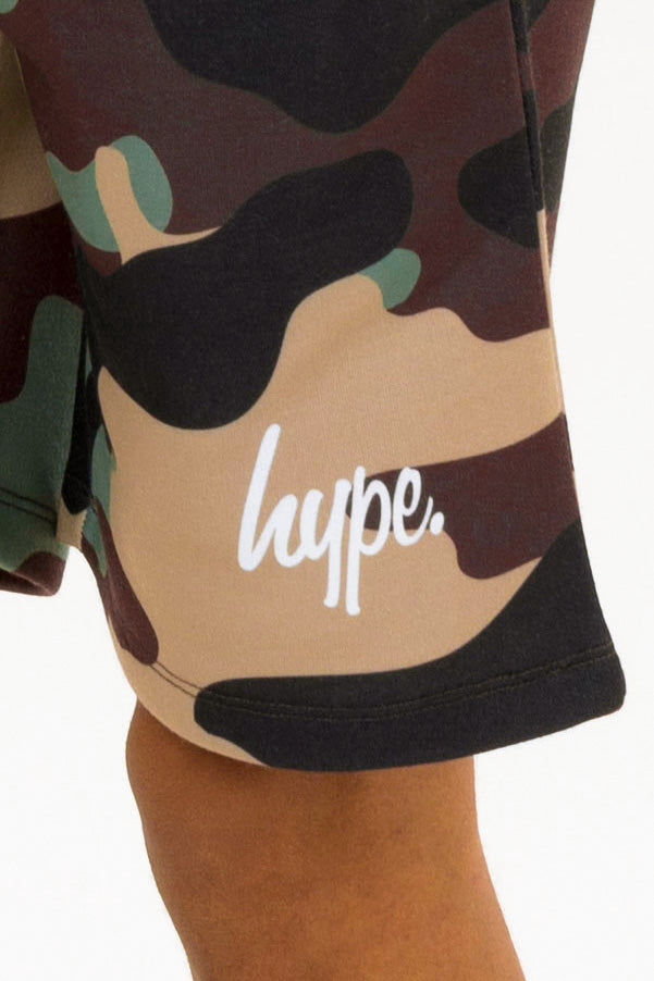 Hype Boys Multi Camo Script Short 3 Pack