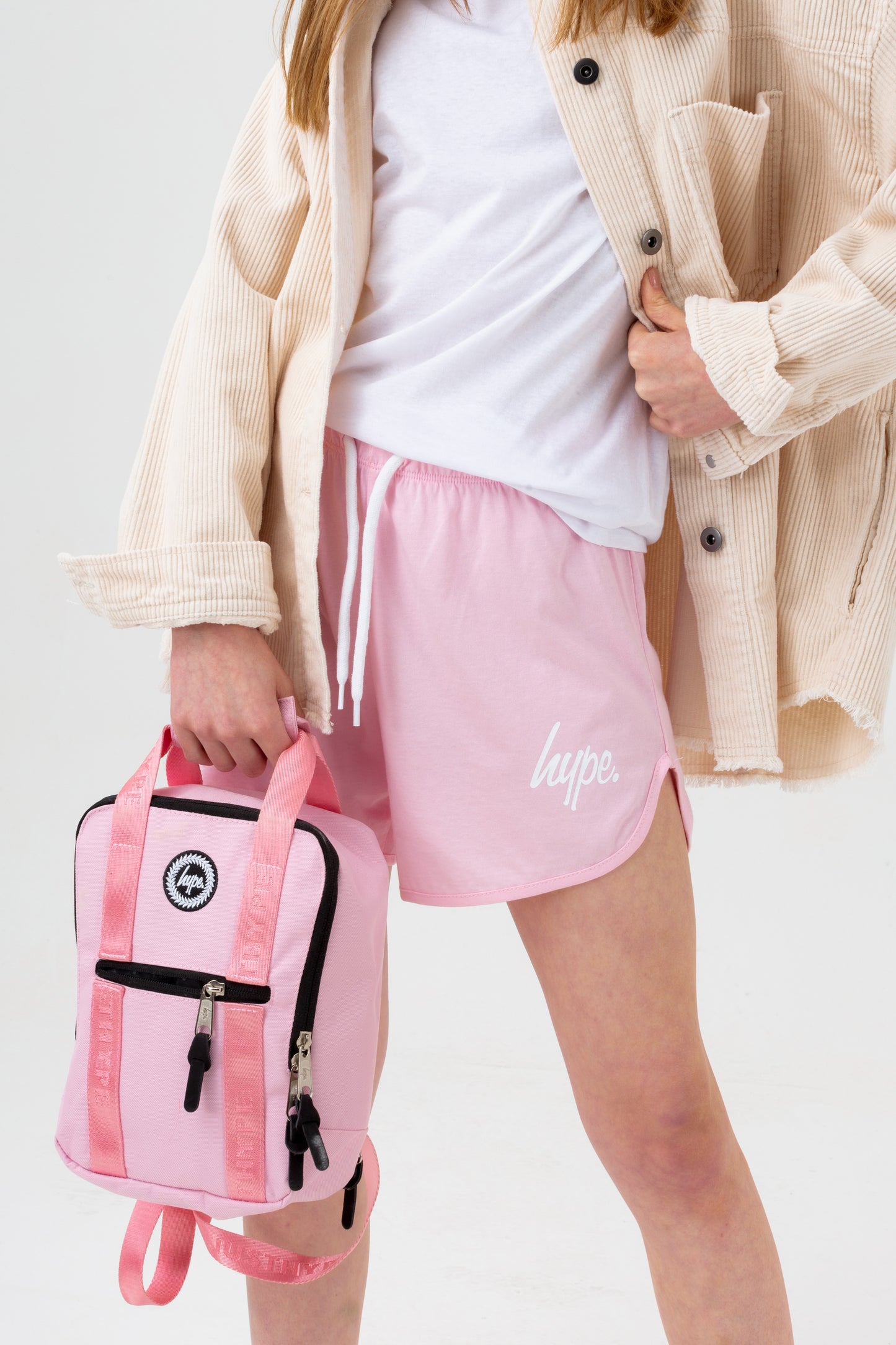 Hype Girls Pink Script Runner Shorts