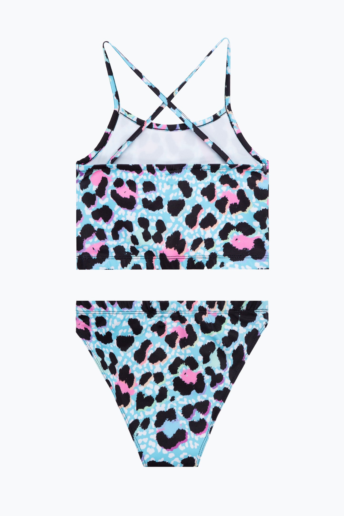 Hype Girls Blue Ice Leopard Script Bikini