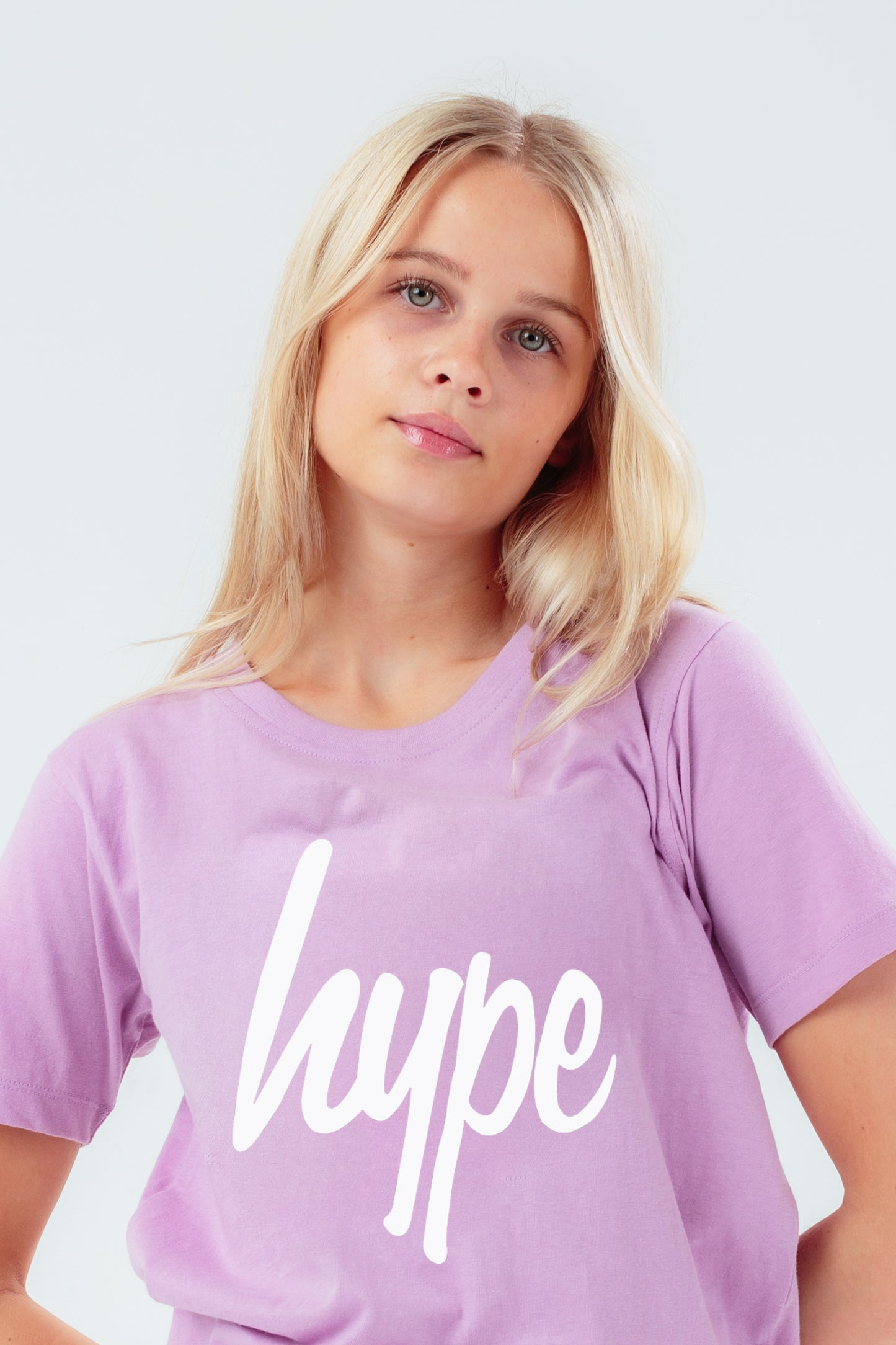 Hype Purple Script Girls T-Shirt